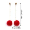 Boucles d'oreilles 1 paire Pom moelleux mode doux fausse fourrure boule pendentif bijoux accessoires pour femmes filles