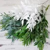 Decorative Flowers 5 Forks Artificial Leaves Bouquet Fake Willow Jungle Wedding Backdrop Decoration Garden Faux Foliage Vine Party Home