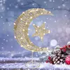 Christmas Decorations Star Moon Tree Topper Lighted Metal And Top Decoration Hollow Design Glitter Effect Bat