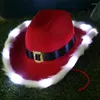 Berets Western Style Christmas Crown Cowgirl Hat For Women Girl Cowboy Caps Red Tiara Costume Party Feather Fedora