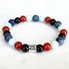 Strand MG1697 Womens Virgo Zodiac Bracciale 8 MM Tormalina nera Carnelian Sodalite Jasper Polso Mala Gioielli con pietre preziose naturali