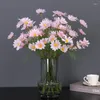 Fleurs décoratives 10 pièces Simulation 5 têtes petite marguerite artificielle pour la maison jardin décoration soie mariage décor fausse guirlande