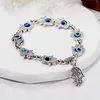 Coppia alla moda braccialetto elastico turco malocchio palma per donna uomo fascino braccialetti di perline fatti a mano gioielli regali nuovo