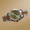 Orologi da polso Orologio da uomo 41mm Quadrante verde con numeri romani Grande data Meccanico automatico Vetro zaffiro resistente all'acqua Acciaio inossidabile 904l Es