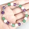 Strand MG1694 Womens Libra Zodiac Bracelet 8 MM Amethyst Clear Quartz Moonstone Energy Wrist Mala Natural Gemstone Jewelry