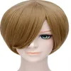 CaseEden Cosplay Brown Hair Brown color Smooth Short Bob wig