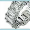 Обручальные кольца винтажные принцесса порезаться кольцо 925 стерлинги Sier 6ct Diamond Обручальные обручальные кольца для женских украшений пальцами Del Dhrtn