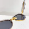 Sunglasses 2022 Top Gold Metal With Translucent Tinted Acetate Weird Frame Women Trim Gradient Lens Fashion