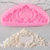 Baking Moulds Baroque Scroll Relief Cake Border Silicone Mold DIY Cupcake Topper Fondant Decorating Tools Candy Chocolate Gumpaste