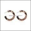 Stud Vintage Geometric Leather Earrings Studs for Women Fashion Snake Pattern Leopard Print Circle Female Party Jewelry Stud 1262 B3 Dhegb