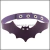 Chokers Fashion Sexy Harajuku feito à mão Pu Leather Bat Harness Colar Rock Collar Punk Goth Gobker Torques Grote de presente Drop Delt Dhr90