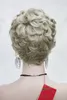 Charming Curly Light Golden Blonde Short Wavy Synthetic Hair Full Lady' Wig