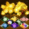 Saiten 20 LEDs Rose Flower Fairy String Lights Batteriebetriebene romantische Blumenlampe Hochzeit Valentinstag Event Party Girlande Dekor