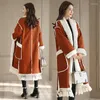 Pelliccia da donna Cappotto di lana di agnello da donna Inverno addensato Caldo Nappa sciolta Lunga pelle scamosciata sintetica Giacche in shearling Cappotti Capispalla femminile casual