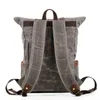 Backpack Style waterproof traveling backpack wax canvas contrast line splicing outdoor women's and men's computer bag 221015