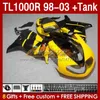 Tankm￤ssor f￶r Suzuki TL-1000R SRAD TL-1000 TL 1000 R 1000R 98-03 Kroppsarbete 162NO.97 TL1000R 1998 1999 2000 01 02 03 TL1000 R 98 99 00 2001 2002 2003 Fairing Yellow Stock