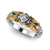 Wedding Rings Punk Fashion King's Heart Ring For Women Crown Two-tone Jewelry Women's Engagement Party