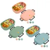 Dinnerware Sets Plastic Lunch Box Four Button Sealed PP Grade Silica Gel Separation Design