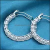 Hoop Huggie Sier Créé Moissanite Gemstone Hoop Boucles D'oreilles De Fiançailles De Mariage Fine Jewelry Cadeau En Gros 688 Z2 Drop Delivery 2022 E Dhkmp