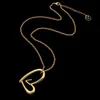 Pendant Necklaces 2022 Trendy Extravagant Large Heart v Pendant Extra Long Sweater Chain Necklace Stainless Steel Gold Silver Rose Filled Love Girls Women