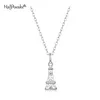 Chaînes Tour Eiffel Moissanite Collier Pour Femmes S925 Bijoux En Argent Sterling 40-45cm Chaîne Avec Pendentif Fête Des Mères Saint Valentin