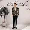 Men's Suits Digital Gilding Men's Suit Long Sleeve Stage Performance Clothes 2022 Fashion Show Jacket Blazer Party Two Button Coat