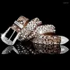 Kemerler Shinning Bel Kemeri Rhinestone Kadınlar İçin Lüks Kristal Çivili Strap Kot Resim 964a