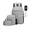 Backpack 3pcs Laptop For Men Anti Theft Waterproof Canvas Business Travel Bag School BagBackpack 22080023