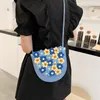 Evening Bags Fashion Girl Flower Straw Bag Ladies Cotton And Linen Handwoven Cover Shoulder Casual Polyester Beach