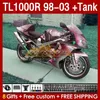 Tankmässor för Suzuki TL-1000R SRAD TL-1000 TL 1000 R 1000R 98-03 Kroppsarbete 162NO.165 TL1000R 1998 1999 2000 01 02 03 TL1000 R 98 99 00 2001 2002 2003 Fairing Red Flames