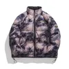 Veste d'hiver vers le bas Parkas Streetwear Tie Dye Camouflage Rembourré Manteau Hommes Harajuku Mode Casual Épais Chaud Vestes Outwear