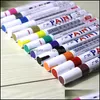 Automotive reparatiekits 12x Colorf waterdichte penauto -banden Tire Tread cd metaal permanente verfmarkers Graffiti olieachtige marker Marcador dhey9