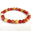 Strand MG1710 Womens Leo Zodiac Bracelete 8 mm Myanmar Jade Vermelho