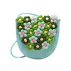 Evening Bags Fashion Girl Flower Straw Bag Ladies Cotton And Linen Handwoven Cover Shoulder Casual Polyester Beach