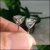 Stud Basic Wedding Stud Earrings Solid Sier 925 Clear Cubic Zirconia 7Mm Women Statement Jewelry Drop Delivery 2022 Earring Dhp4X