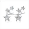 Stud Sterling Sier Femme Délicate Star Zircone Cubique Boucles d'oreilles Femme Bijoux fins pour le cadeau de la Saint-Valentin 732 Z2 Drop Livraison 2022 E Dhp8U