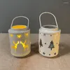 Candle Holders Lantern Hollow Elk/Christmas Tree/Snowflake Indoor Candlestick Decoration