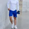 Herr shorts m￤n sommarsport gym fitness bodybuilding l￶pande manlig kn￤ l￤ngd ljus tunt andningsbara sportkl￤der