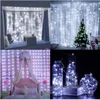 Strings 3 3m Tenda LED String Light Fairy Icicle 8 Modalità 13key Remote 300 Christmas Micro Garland Patio Window Lights