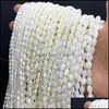 Other See Pic Natural Sea Shell Beads Rice Grain Shape Msee Pic-Of-Pearl Loose For Diy Fashion Ladies Jewelry Necklaces Bracelets Ear Dhcu9