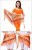 ステージウェア女性スパンコール織りタッセルラテンダンスベリーラップヒップスカーフガールズシフォンヤーンウエストチェーンスカート