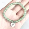 Strand MG1742 Bracelet du zodiaque Gémeaux pour femme 6 mm Aventurine verte Chakra Yoga Poignet Mala Bijoux en pierres précieuses naturelles faites à la main