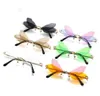 Moda Dragonfly Butterfly Wing Okulary przeciwsłoneczne retro steampunk okulary dla kobiet Man Sun okulary popularne