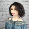 Краткое кудрявое пикси пореж 13х4 передний кружевный парик 150% с BabyHair 100% парики для волос для волос с человеческими волосами