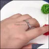 Met zijstenen Real 925 Sterling Sier Lucky Circle Finger Rings For Women Fashion Jewelry Gift Drop Deview 2022 Ring DHQX0