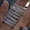 Eheringe 9 Stile Liebhaber Fingerring 925 Sterling Silber Diamanten CZ Verlobung Ehering für Frauen Schmuck Drop Lieferung 2022 Dhmdv