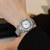 Full Diamond Women Designer Hollwatches Life Water Popess Lady Luxury Dial 35mm Kuvars Saatler No23