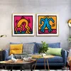 Dipinti Keith Haring street graffiti stile pop divertente cartone animato decorativo Decorazione della casa Street art Supporto dimensioni personalizzate Il quadro della protezione ambientale