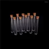 100pcs Laboratory Plastic Test Tube With Cork Lab Experiment Favor Gift Refillable Bottle 16x95 Mm