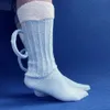 Мужские носки 3D пивные носки для кружки женщины Женщина мужчина новинка смешное зимнее вязаное вязание густые теплые желтые носки пола